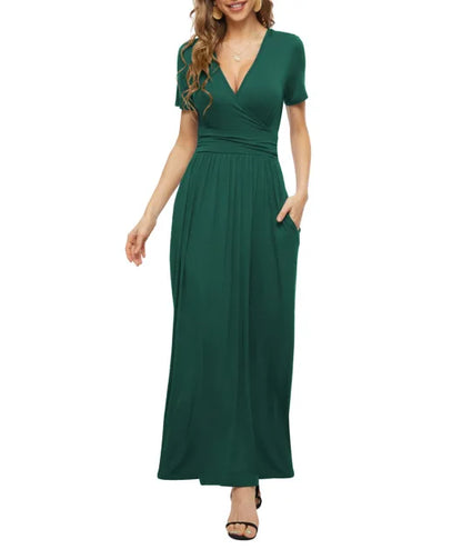 Printed V-Neck Wrap Dress
