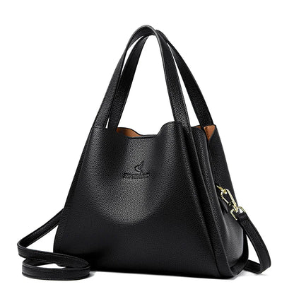 Genuine Leather Top-Handle Handbag