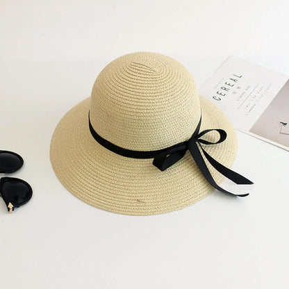 Wide Brim Straw Beach Hat
