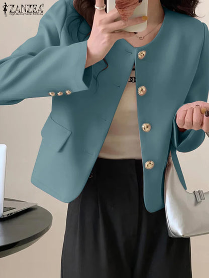 ZANZEA Elegant Button-Up Blazer