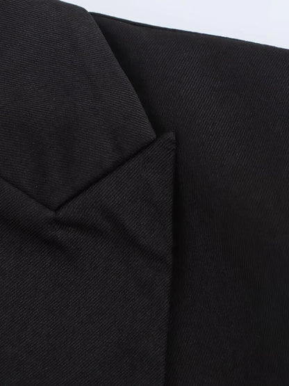 Willshela Black Lace-Up Blazer