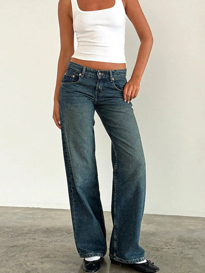 High-Waist Baggy Denim Wide-Leg Jeans