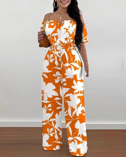 Off-Shoulder Wide Leg Jumpsuit