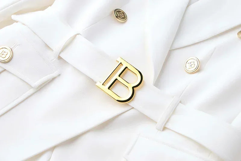 Luxury Pocket Blazer with Belt