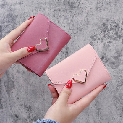 Heart Buckle Folding Wallet