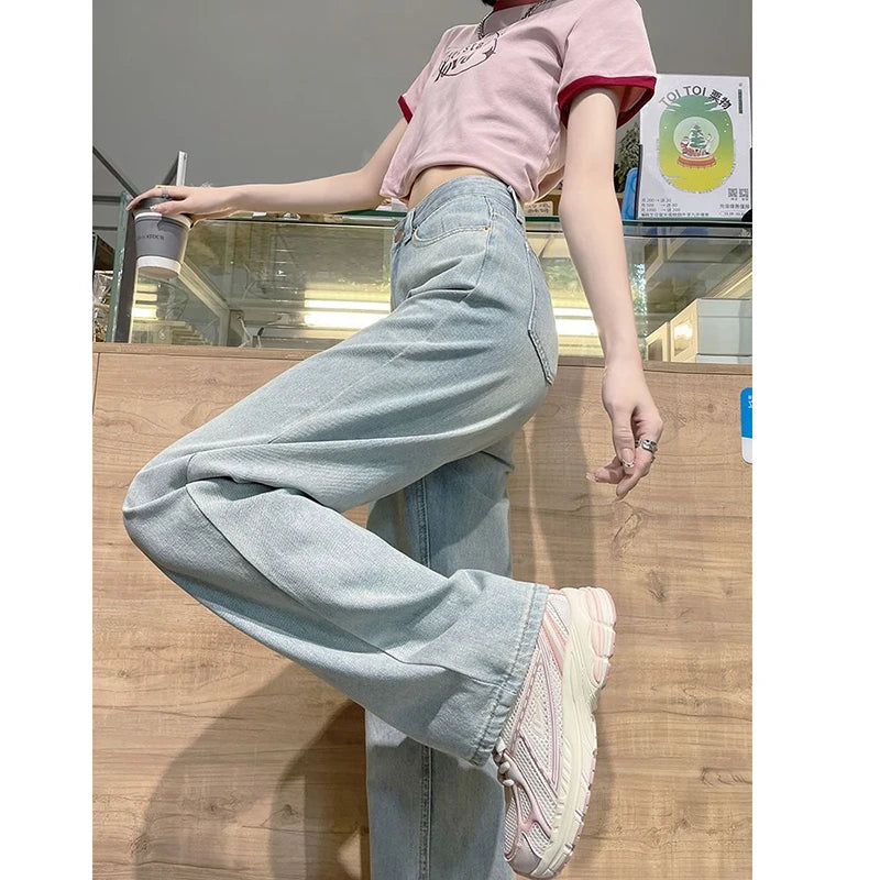 High-Waisted Slimming Straight-Leg Jeans