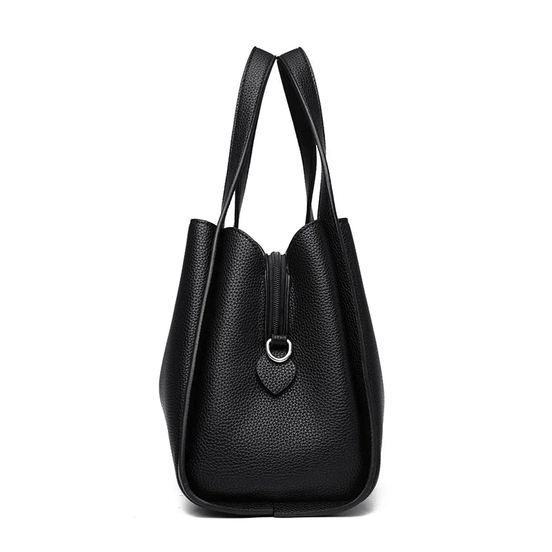 Genuine Leather Top-Handle Handbag