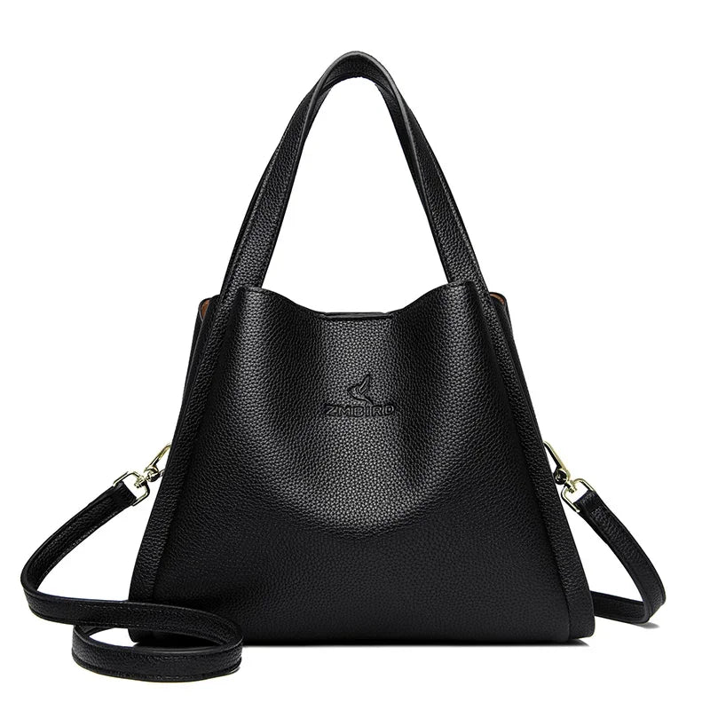 Genuine Leather Top-Handle Handbag