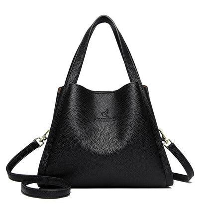 Genuine Leather Top-Handle Handbag