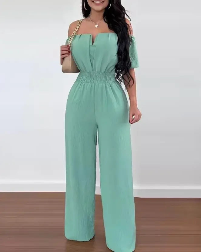 Off-Shoulder Wide Leg Jumpsuit