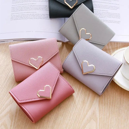 Heart Buckle Folding Wallet