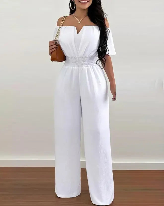 Off-Shoulder Wide Leg Jumpsuit