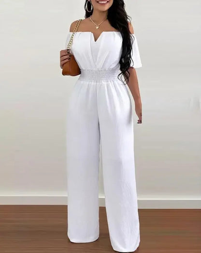 Off-Shoulder Wide Leg Jumpsuit