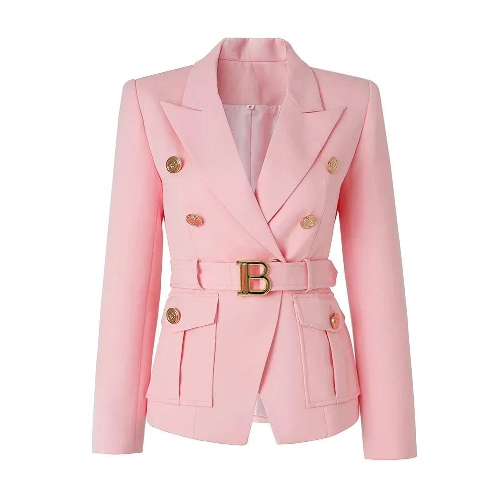 Luxury Pocket Blazer with Belt
