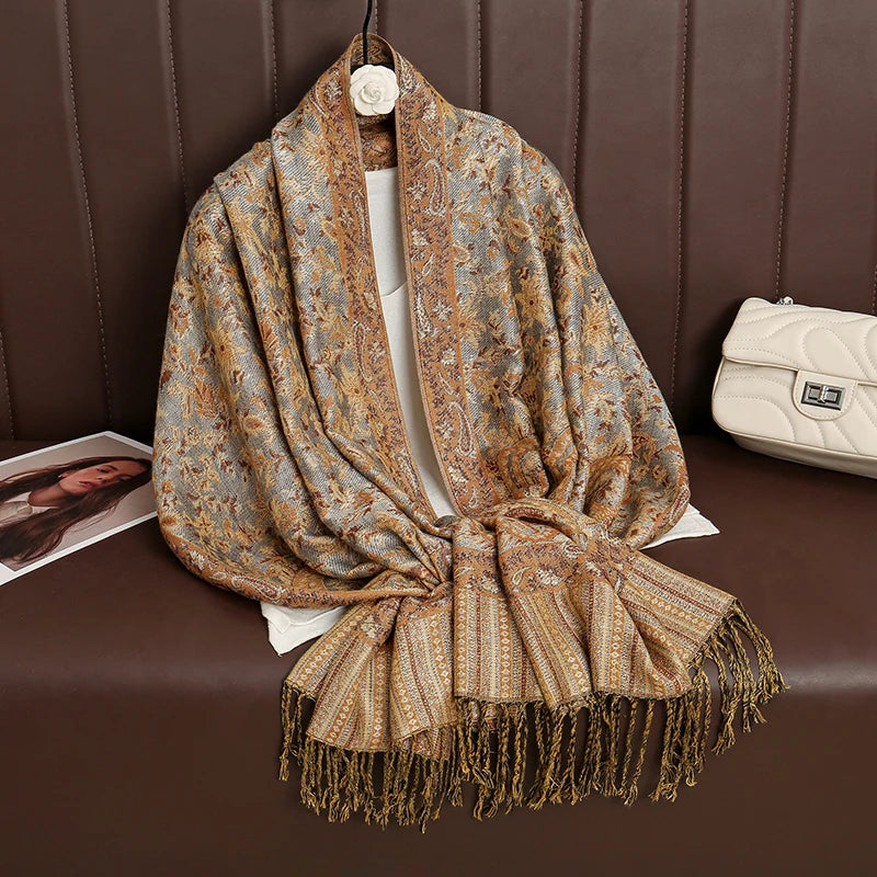 Luxury Autumn Cashmere Pashmina Shawl