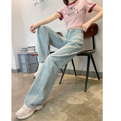 High-Waisted Slimming Straight-Leg Jeans