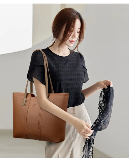 Luxury Leather Shoulder Tote Bag