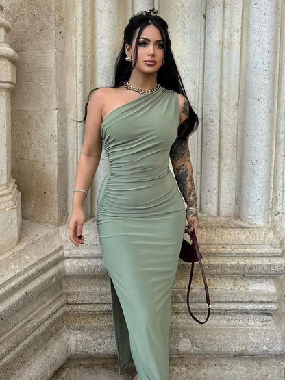 Summer Black Sexy Split Backless Maxi Dress