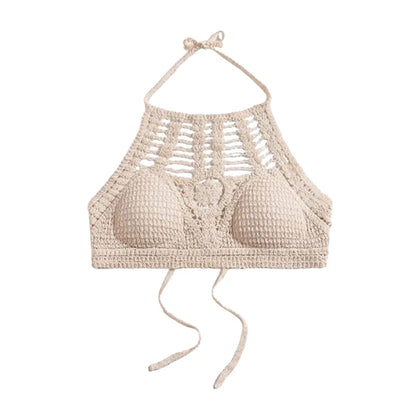 Bohemian Knit Backless Tassel Crop Top