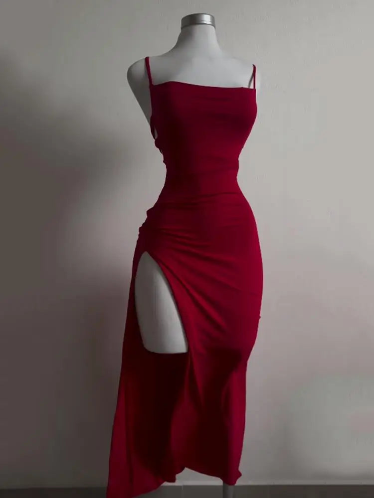 Summer Spice Halter Strap Bag Hip Dress