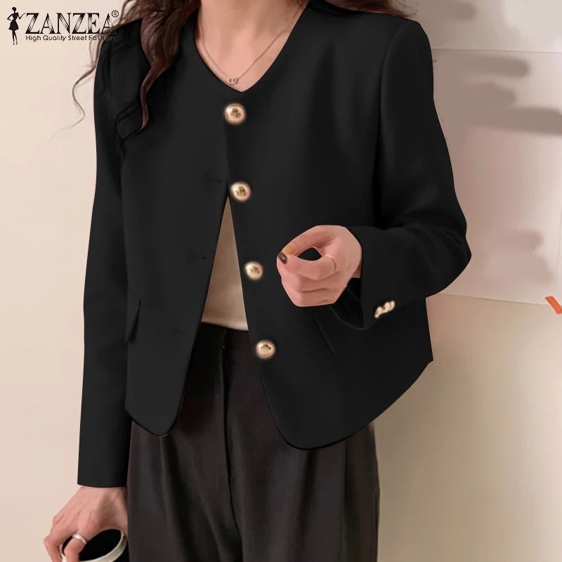 ZANZEA Elegant Button-Up Blazer