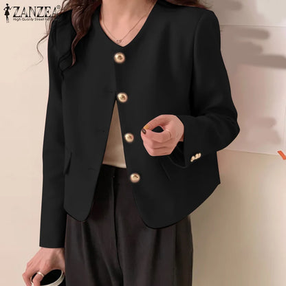 ZANZEA Elegant Button-Up Blazer