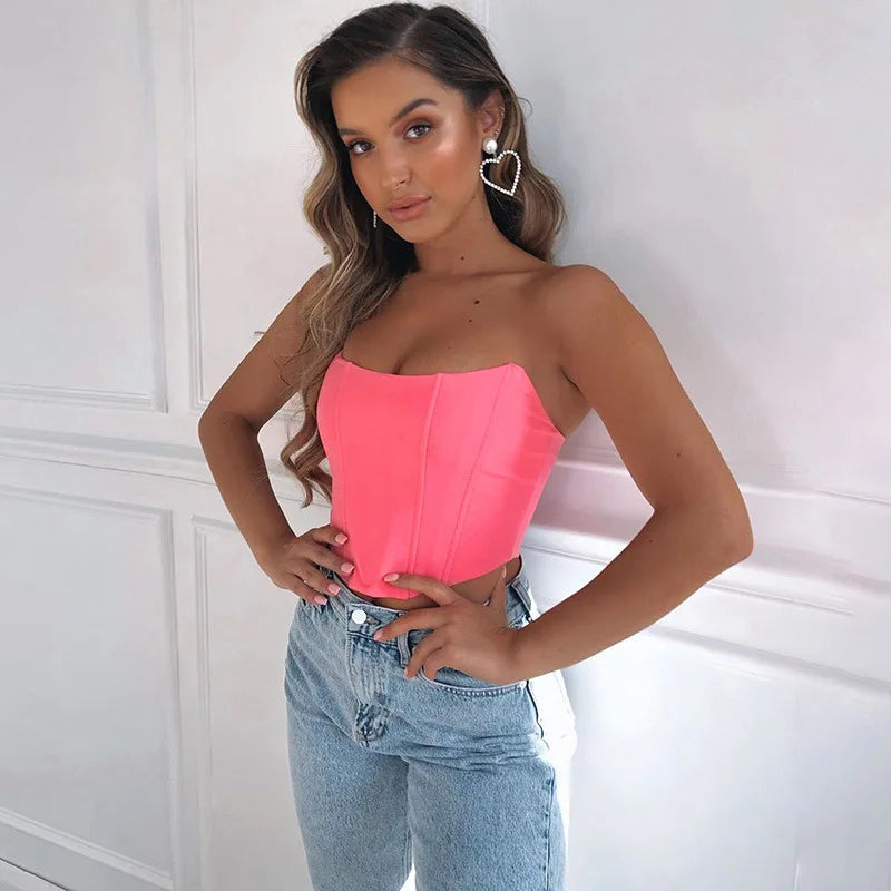 Sexy Off-Shoulder Corset Crop Top