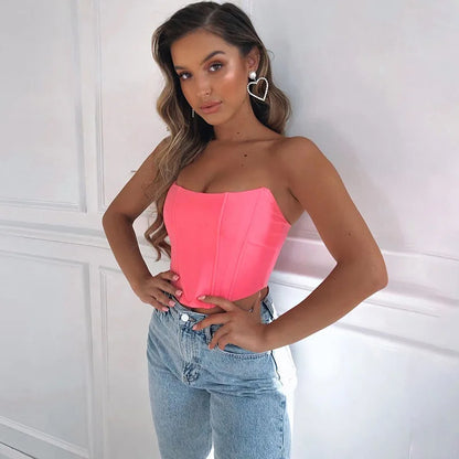 Sexy Off-Shoulder Corset Crop Top