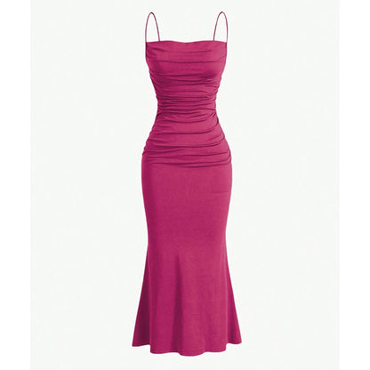 Mia Muse Elegant Spaghetti Strap Mermaid Maxi Dress