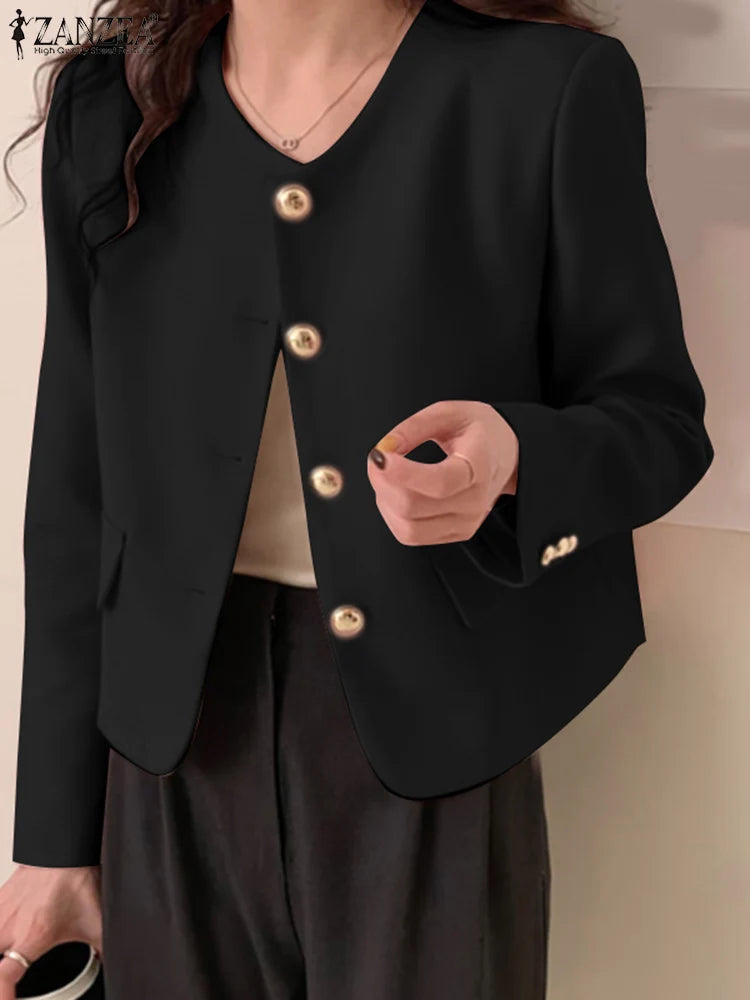 ZANZEA Elegant Button-Up Blazer