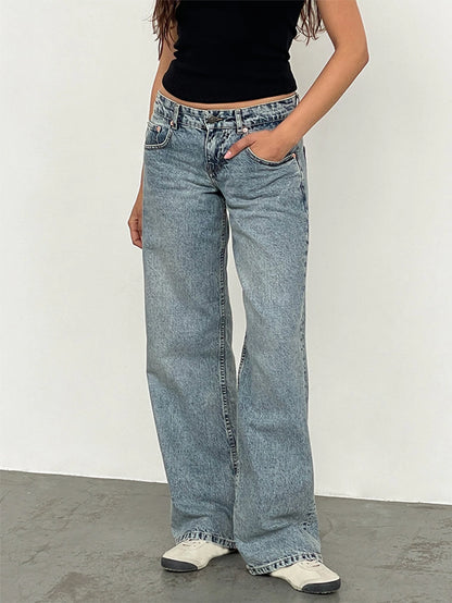 High-Waist Baggy Denim Wide-Leg Jeans