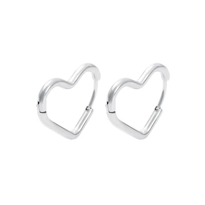 Gold Stainless Steel Heart Earrings
