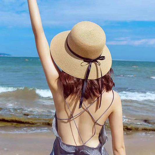 Wide Brim Straw Beach Hat