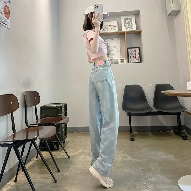High-Waisted Slimming Straight-Leg Jeans