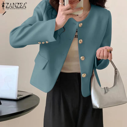ZANZEA Elegant Button-Up Blazer