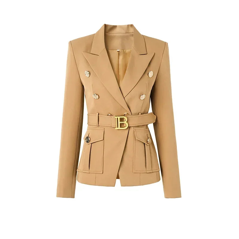 Luxury Pocket Blazer with Belt