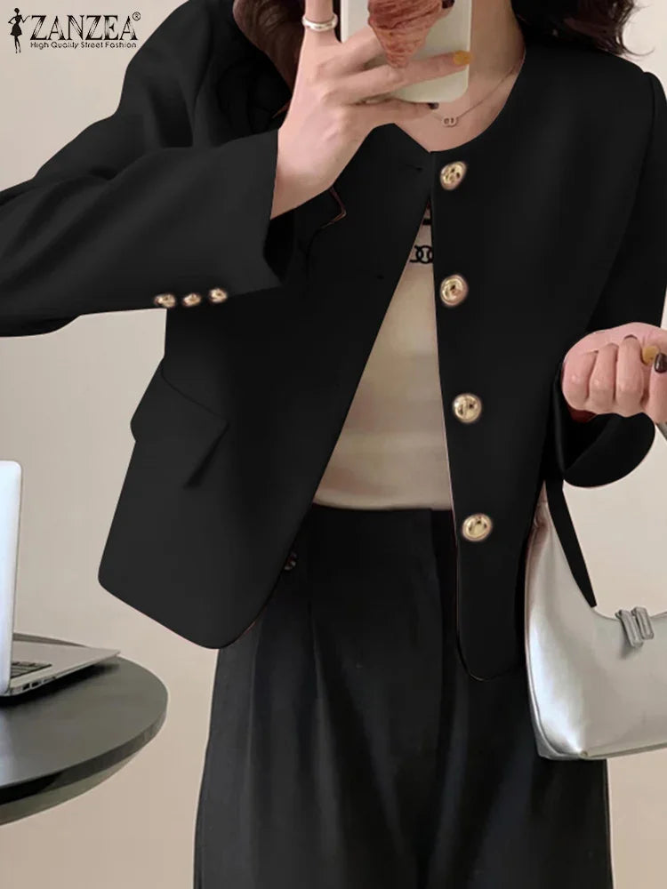 ZANZEA Elegant Button-Up Blazer