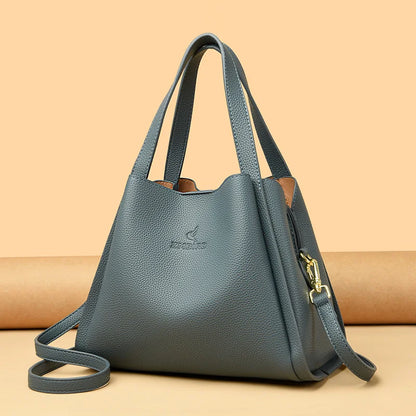Genuine Leather Top-Handle Handbag
