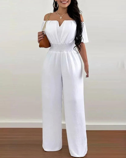 Off-Shoulder Wide Leg Jumpsuit