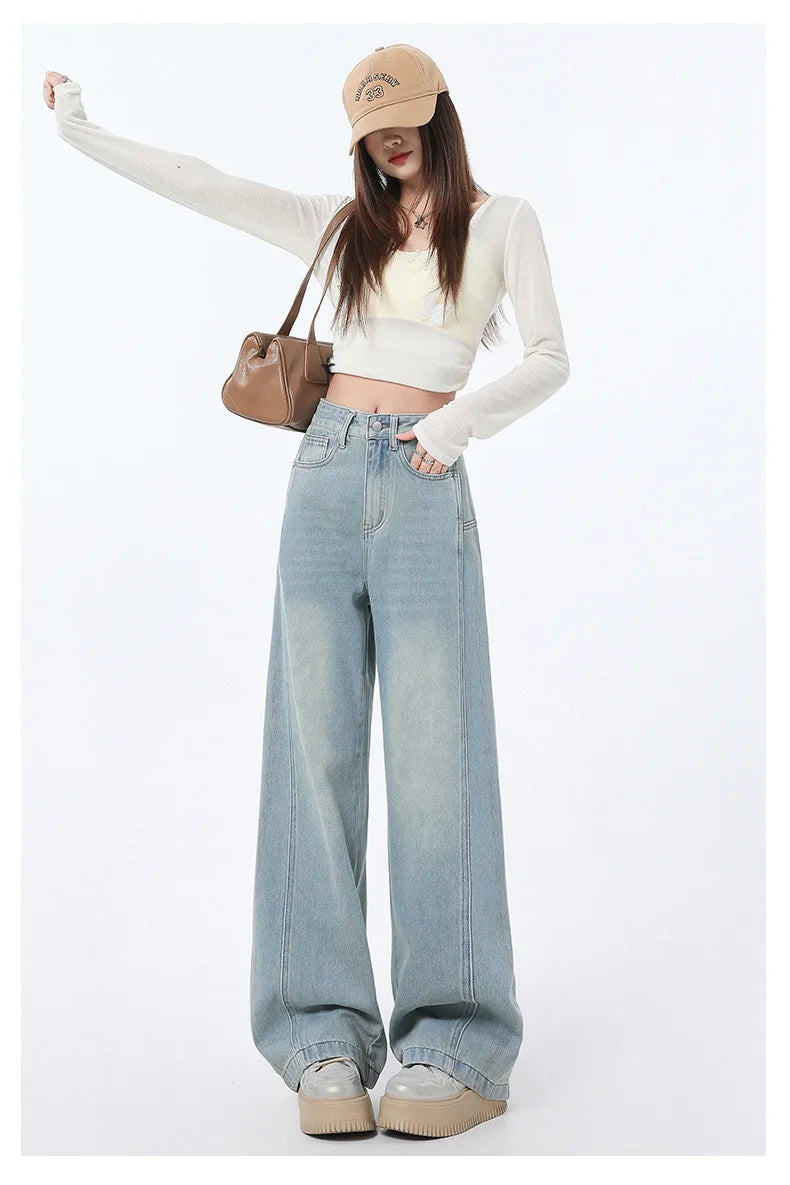 Pear-Shaped High-Waisted Denim Pants