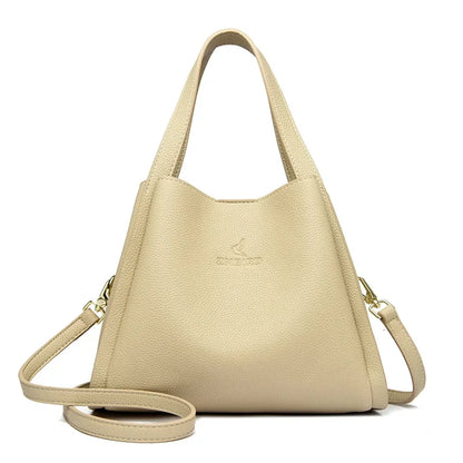 Genuine Leather Top-Handle Handbag