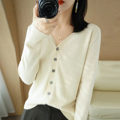 Cashmere V-Neck Knit Cardigan