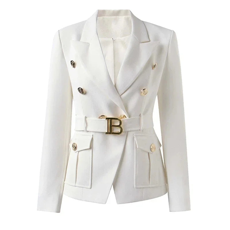 Luxury Pocket Blazer with Belt