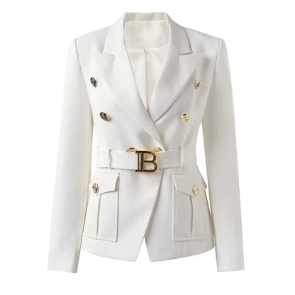 Luxury Pocket Blazer with Belt