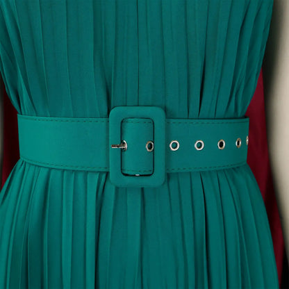 Halter Neck Pleated Wide Leg Jumpsuit