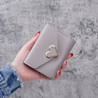 Heart Buckle Folding Wallet