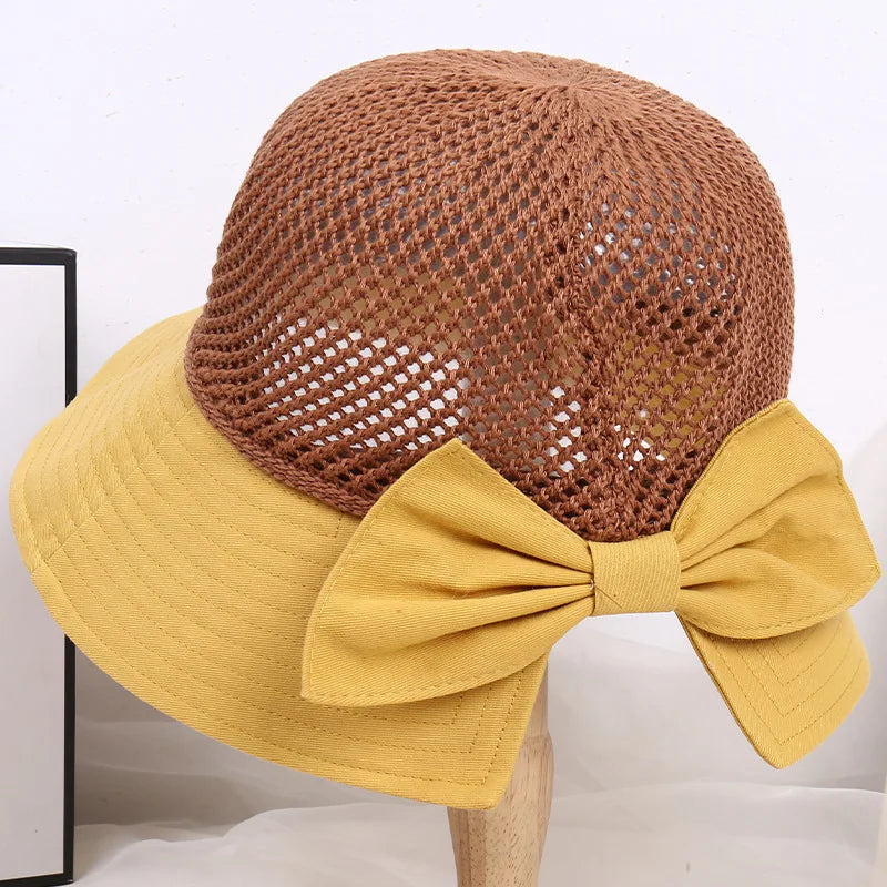 Ponytail Straw Sun Visor Hat