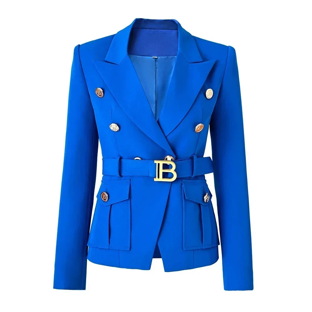 Luxury Pocket Blazer with Belt
