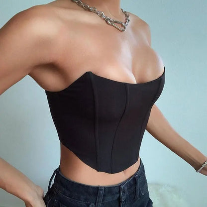 Sexy Off-Shoulder Corset Crop Top