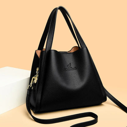 Genuine Leather Top-Handle Handbag